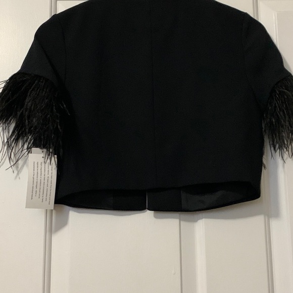 Aidan by Aidan Mattox Feather Capelet - Picture 3 of 4